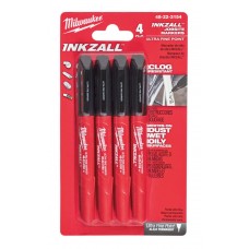 Маркеры со сверхтонким пером Milwaukee INKZALL черные (4 шт.) - 1